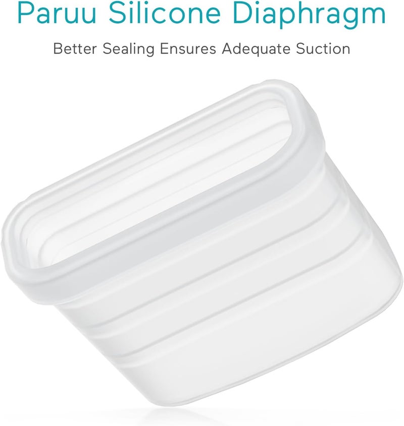 Paruu صمامات بيل البط P10 و diaphragm سيليكون، قطع غيار مضخة الثدي الأصلية P10، ملحقات استبدال مضخة الثدي القابلة للارتداء، مجموعة 2 حزمة - Image 5